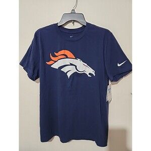 Denver Broncos T-Shirt Men's Medium Navy Blue Color Nike Logo Short Sleeve